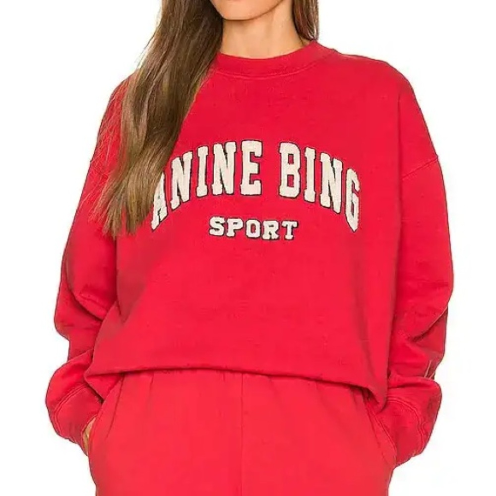 Anine Bing Sport Tyler Oversized Sweatshirt - Red - Nwt